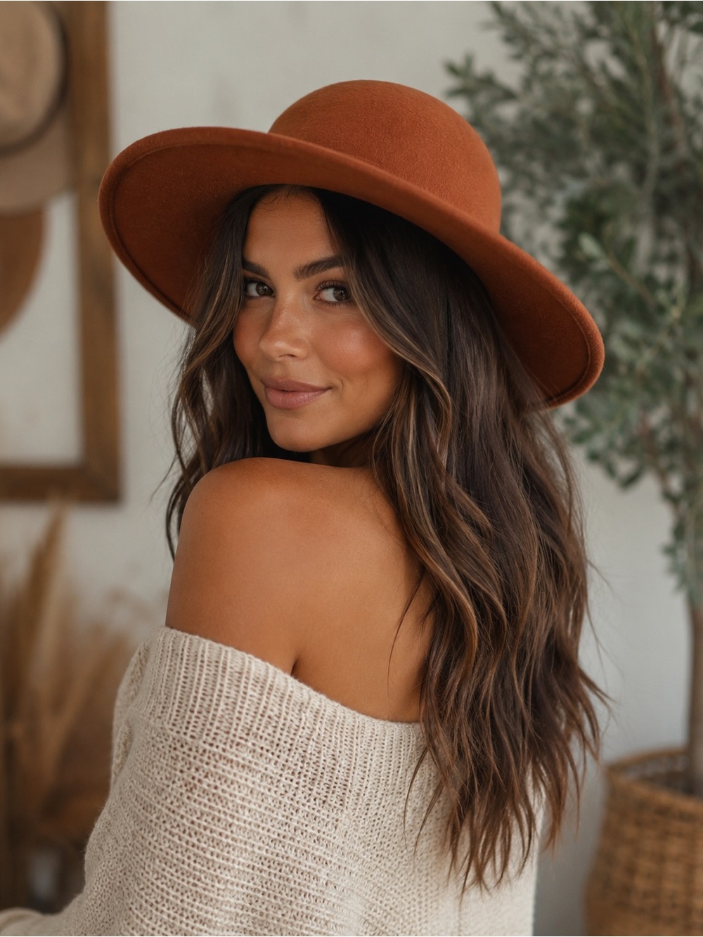 BCBGMaxAzria 100% Wool Felt Wide-Brim Hat